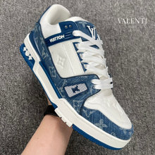 Carregar imagem no visualizador da galeria, Tênis Trainer Louis Vuitton Branco/Azul Jeans