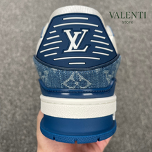 Carregar imagem no visualizador da galeria, Tênis Trainer Louis Vuitton Branco/Azul Jeans