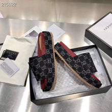 Carregar imagem no visualizador da galeria, Gucci Angelina Platform 55 mm Sandal Black Red Jacquard Denim