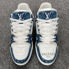 Carregar imagem no visualizador da galeria, Tênis Trainer Louis Vuitton Branco/Azul Jeans
