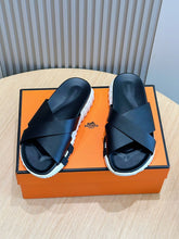 Cargar imagen en el visor de la galería, Hermes Sandalias Infra Black White