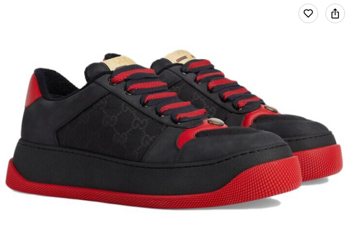 Zapatillas Gucci Screener Negro/Rojo