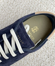 Carregar imagem no visualizador da galeria, Tênis Brunello Cucinelli Camurça Azul Escuro