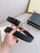 Carregar imagem no visualizador da galeria, Cinto Montblanc Rectangular Silver