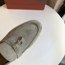 Carregar imagem no visualizador da galeria, Mocassim Loro Piana Summer Cad Grey Suede