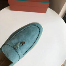 Carregar imagem no visualizador da galeria, Mocassim Loro Piana Summer Cad Light Turquoise