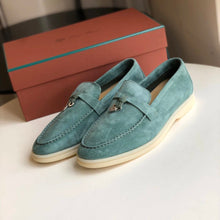 Carregar imagem no visualizador da galeria, Mocassim Loro Piana Summer Cad Light Turquoise