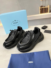 Carregar imagem no visualizador da galeria, Prada Brushed Leather Sneakers Bike Fabric Suede - Black A1016330