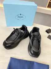 Carregar imagem no visualizador da galeria, Prada Brushed Leather Sneakers Bike Fabric Suede - Black A1016330