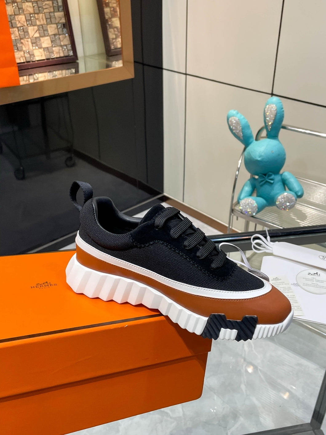 Tênis Hermès Azul/Marrom