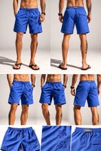 Carregar imagem no visualizador da galeria, Shorts de Banho Masculino com Estampa Reativa à Água Vilebrequin – Ronde des Tortues Azul

