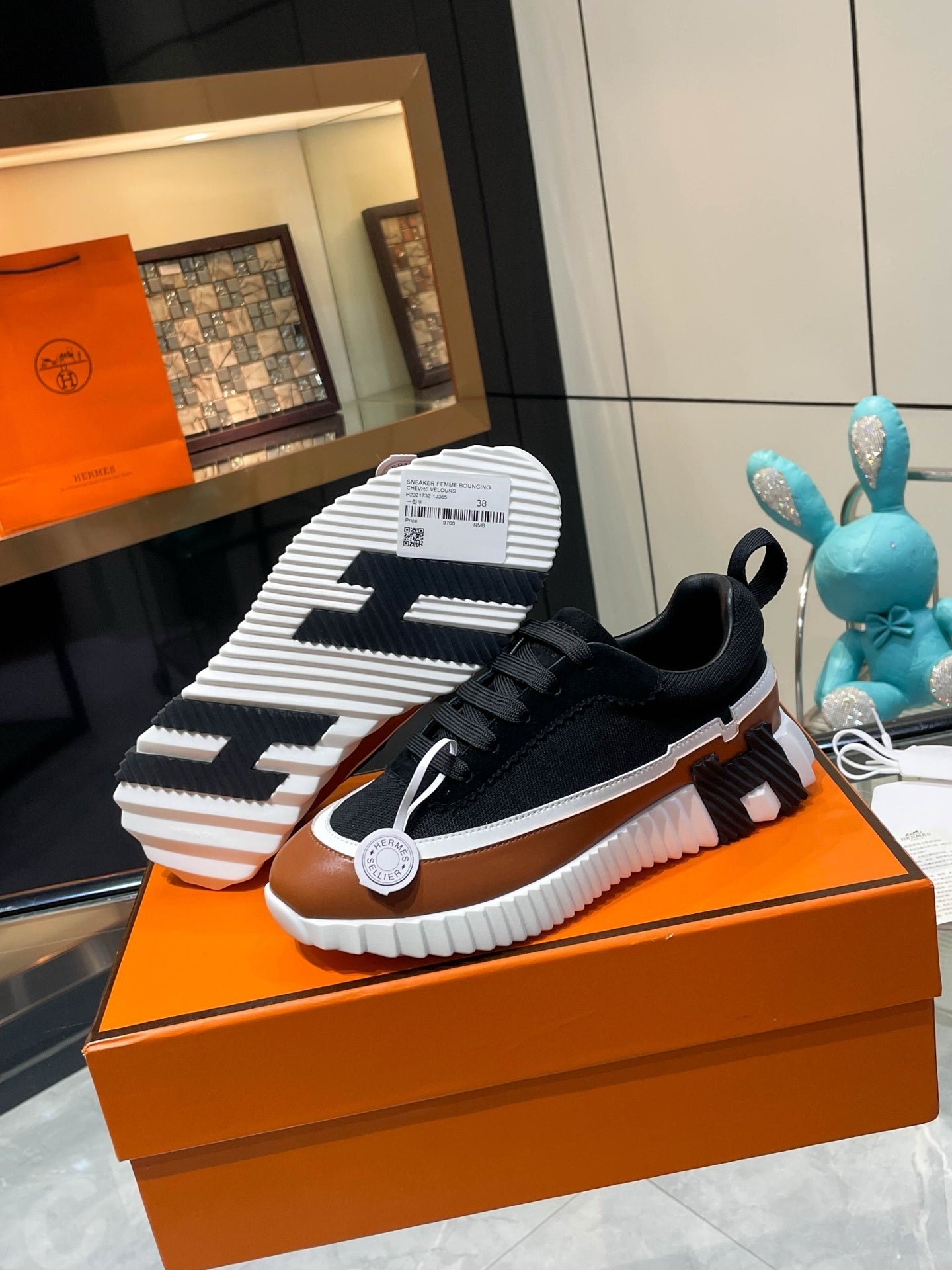 Tênis Hermès Azul/Marrom