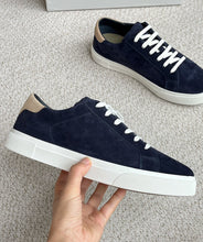 Carregar imagem no visualizador da galeria, Tênis Brunello Cucinelli Camurça Azul Escuro
