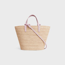 Carregar imagem no visualizador da galeria, Bolsa CELINE Medium supple panier in raffia and calfskin
