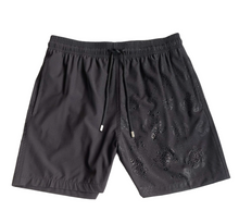 Carregar imagem no visualizador da galeria, Shorts de Banho Masculino com Estampa Reativa à Água Vilebrequin – Ronde des Tortues Cinza Escuro
