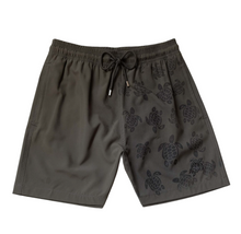Carregar imagem no visualizador da galeria, Shorts de Banho Masculino com Estampa Reativa à Água Vilebrequin – Ronde des Tortues Preto
