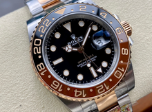 Carregar imagem no visualizador da galeria, Rolex GMT-Master II  'Root Beer' aço inoxidável ouro rose "Super C"
