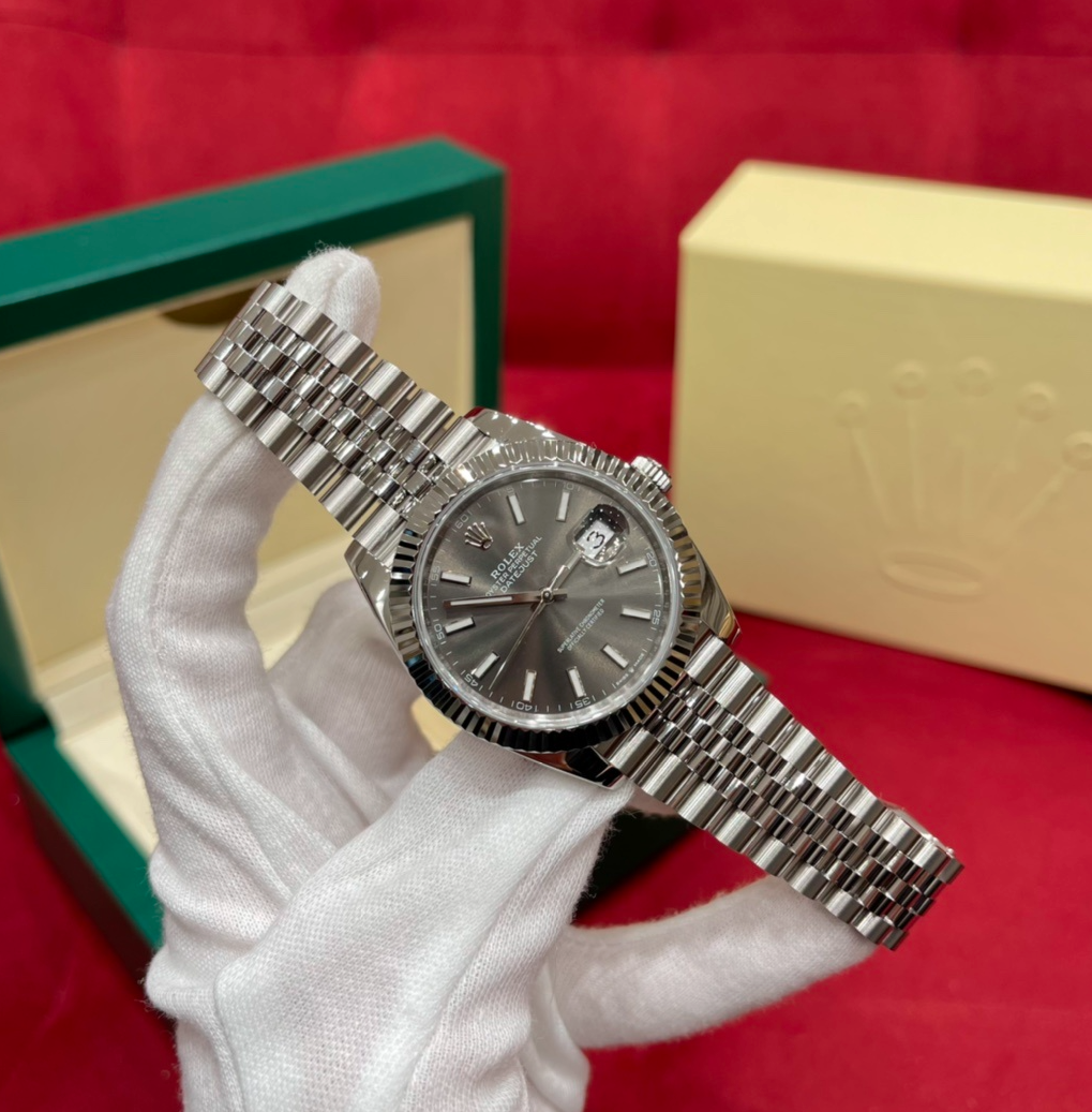 Rolex Datejust 41mm Aço Inoxidável Mostrador De Ardósia Jubilee "Super C"
