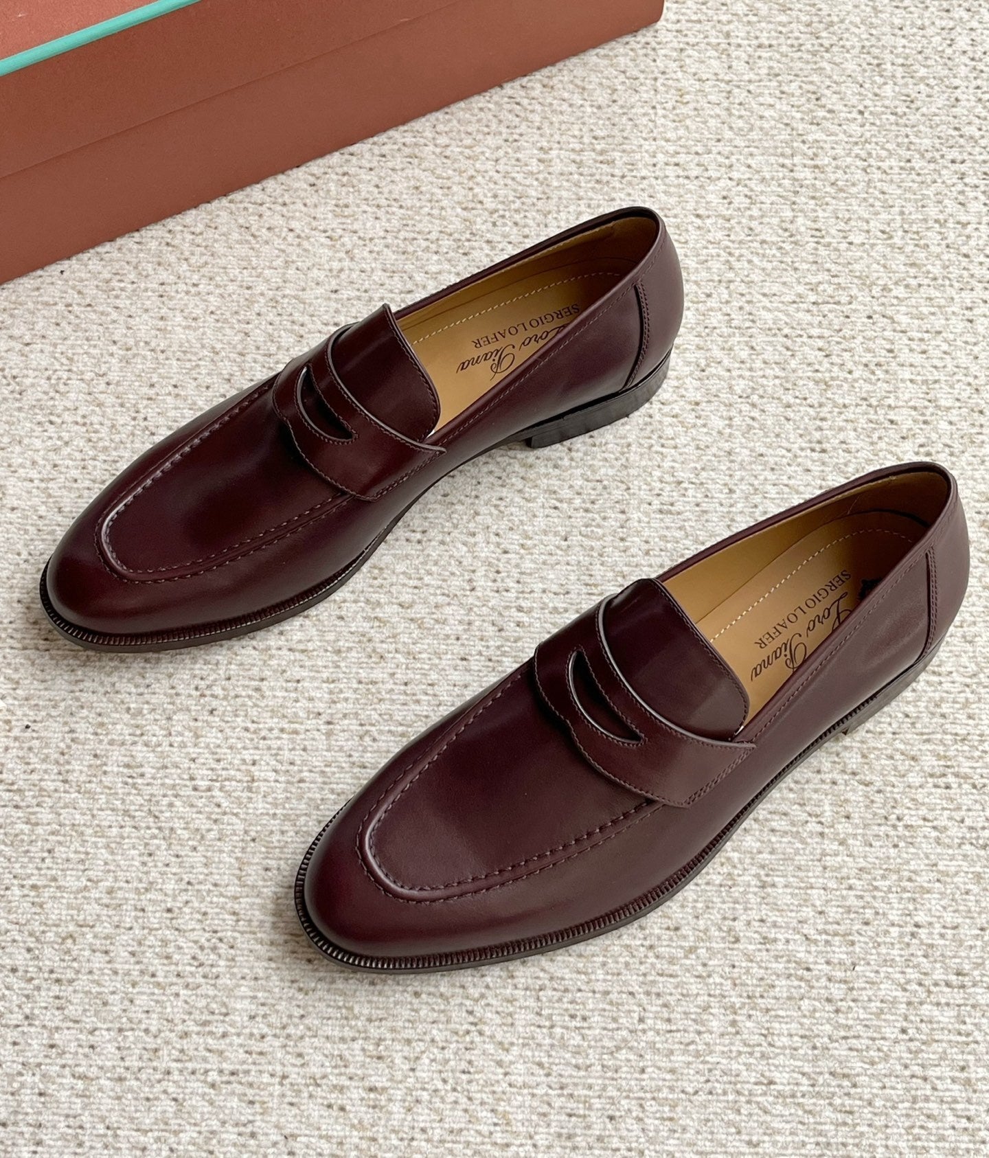 Sergio Loafer Loro Piana Calfskin Burgundy