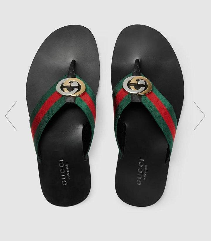 Sandalias Kika Tanga Rojas y Verdes de GUCCI