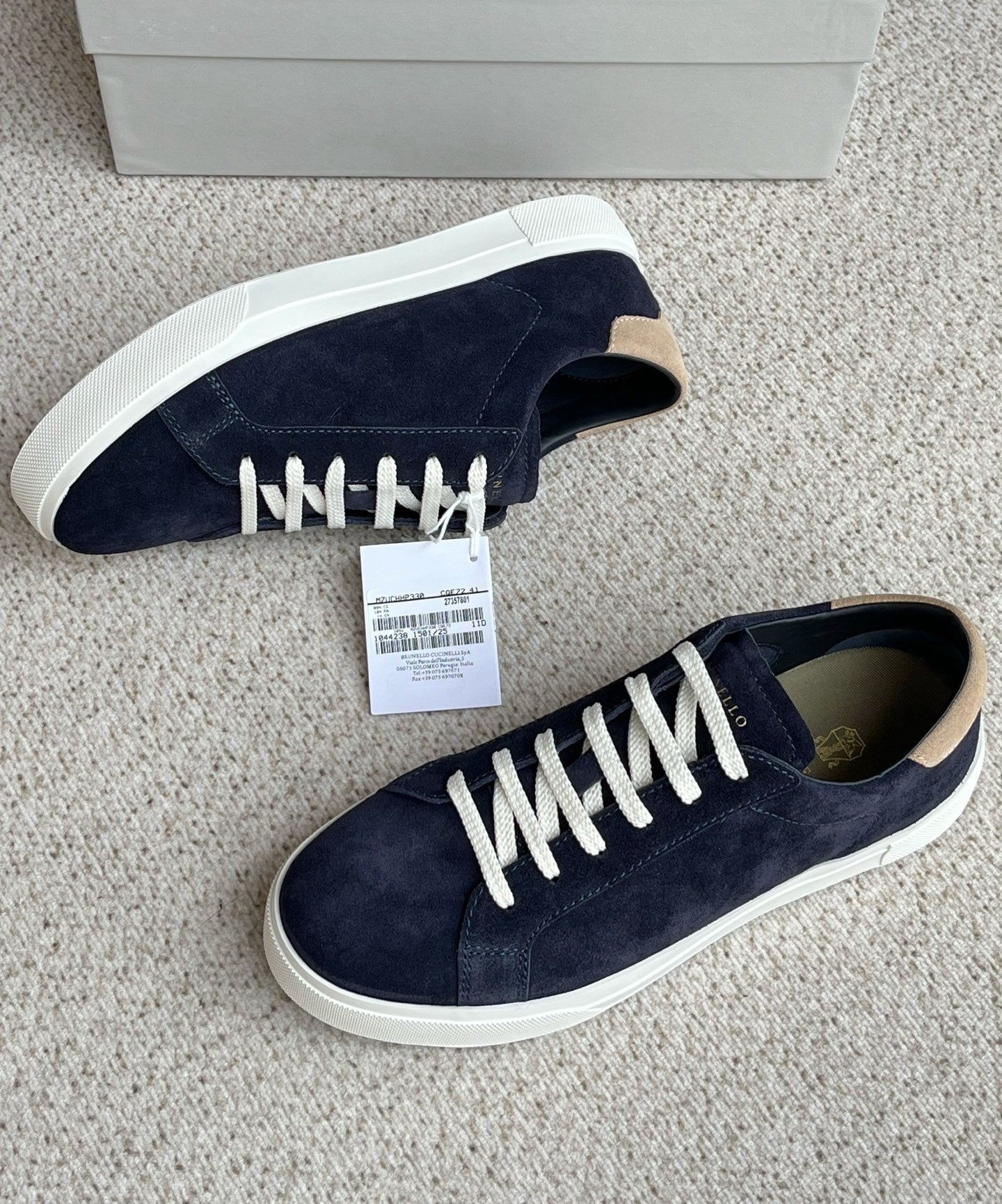 Tênis Brunello Cucinelli Camurça Azul Escuro