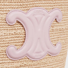 Carregar imagem no visualizador da galeria, Bolsa CELINE Medium supple panier in raffia and calfskin
