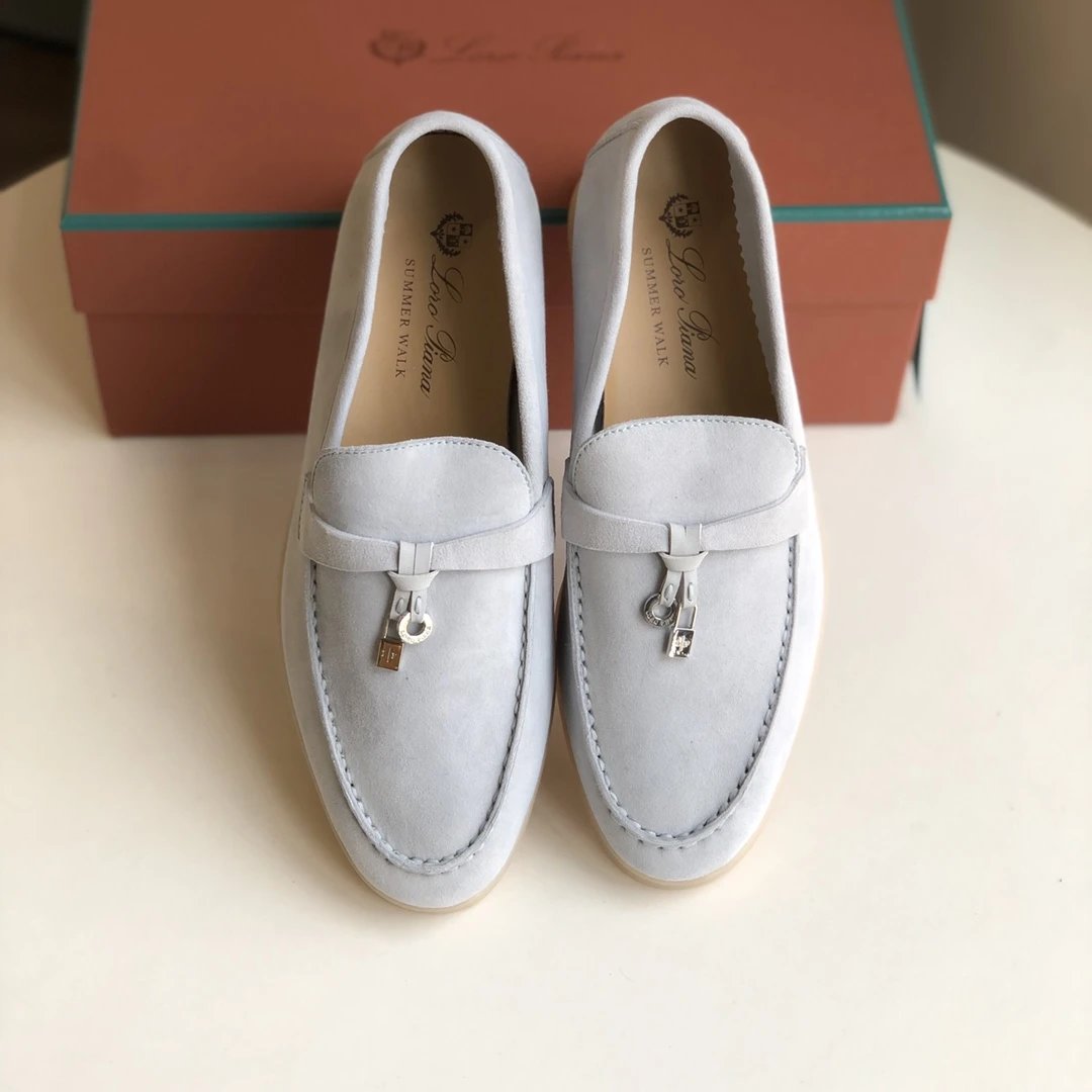 Mocassim Loro Piana Cad Summer Ice Blue Suede