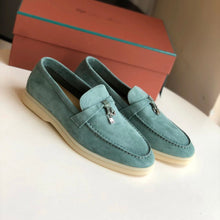 Carregar imagem no visualizador da galeria, Mocassim Loro Piana Summer Cad Light Turquoise
