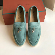 Carregar imagem no visualizador da galeria, Mocassim Loro Piana Summer Cad Light Turquoise
