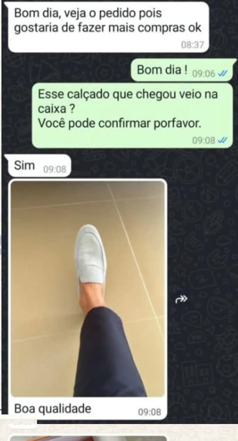 Print de cliente que recebeu o pedido